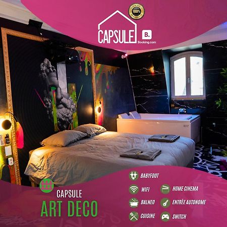 Capsule Art Deco - Jacuzzi - Netflix - Home Cinema - Arcade De Jeux & Nintendo Switch - 2 Chambres - Filet Suspendu Valenciennes Exterior foto